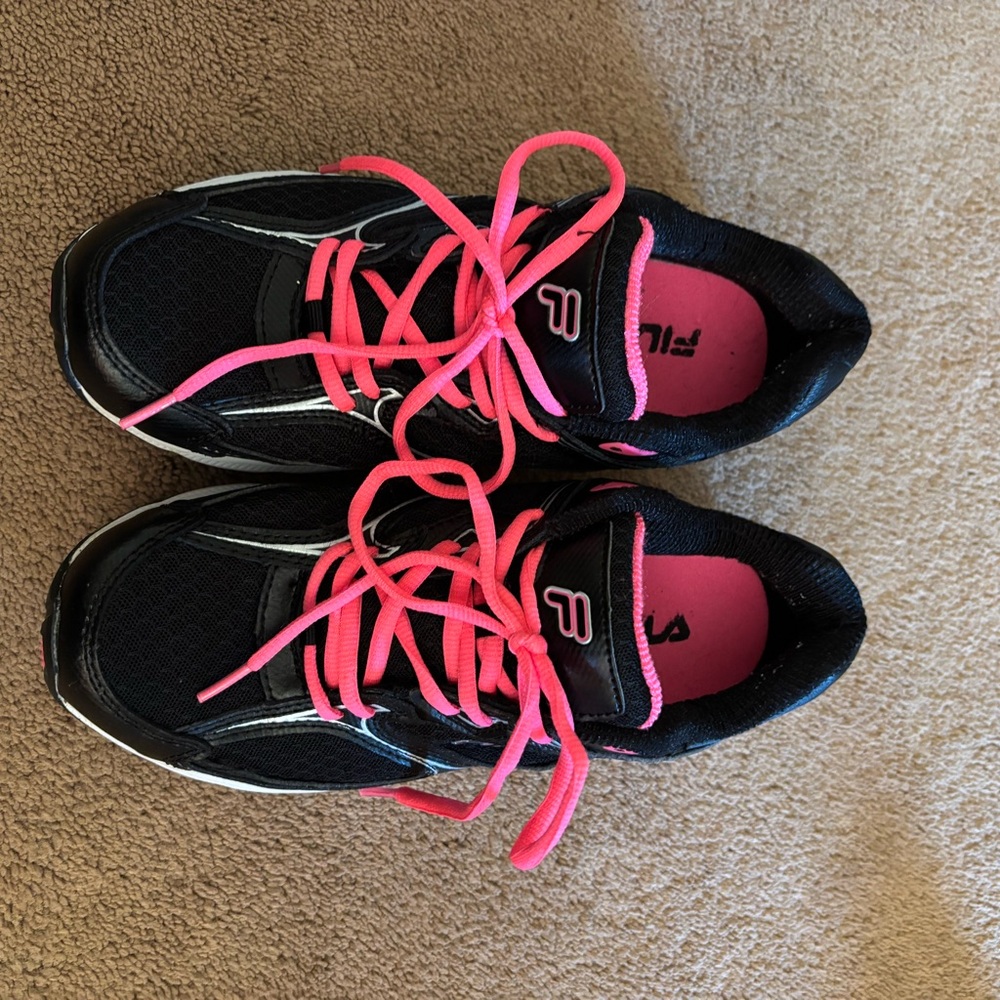 Women’s Fila Athletic Sneakers with Black and Pink Accents